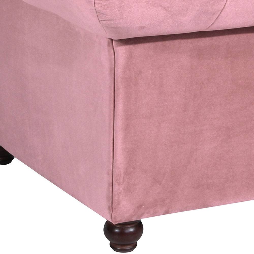 Samtvelours Couch in Rosa - Chesterfield - Nuento