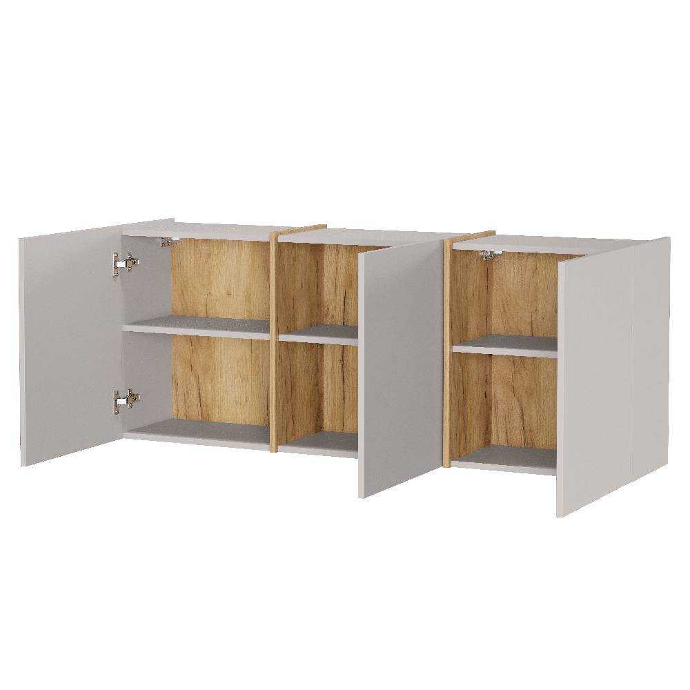 Hängendes Flur-Sideboard in Hellgrau - Unika