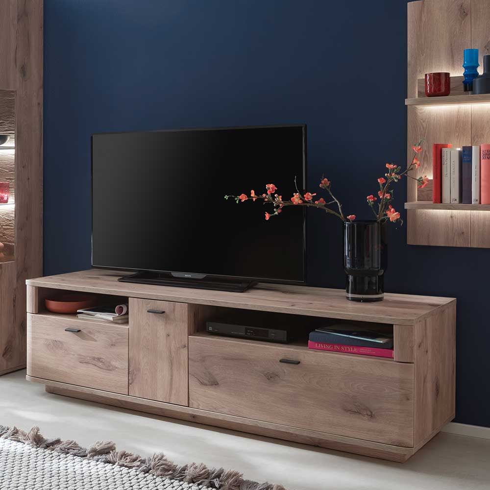 180x52x50 cm TV Element mit zwei Schubladen & Tür - Comrinaca