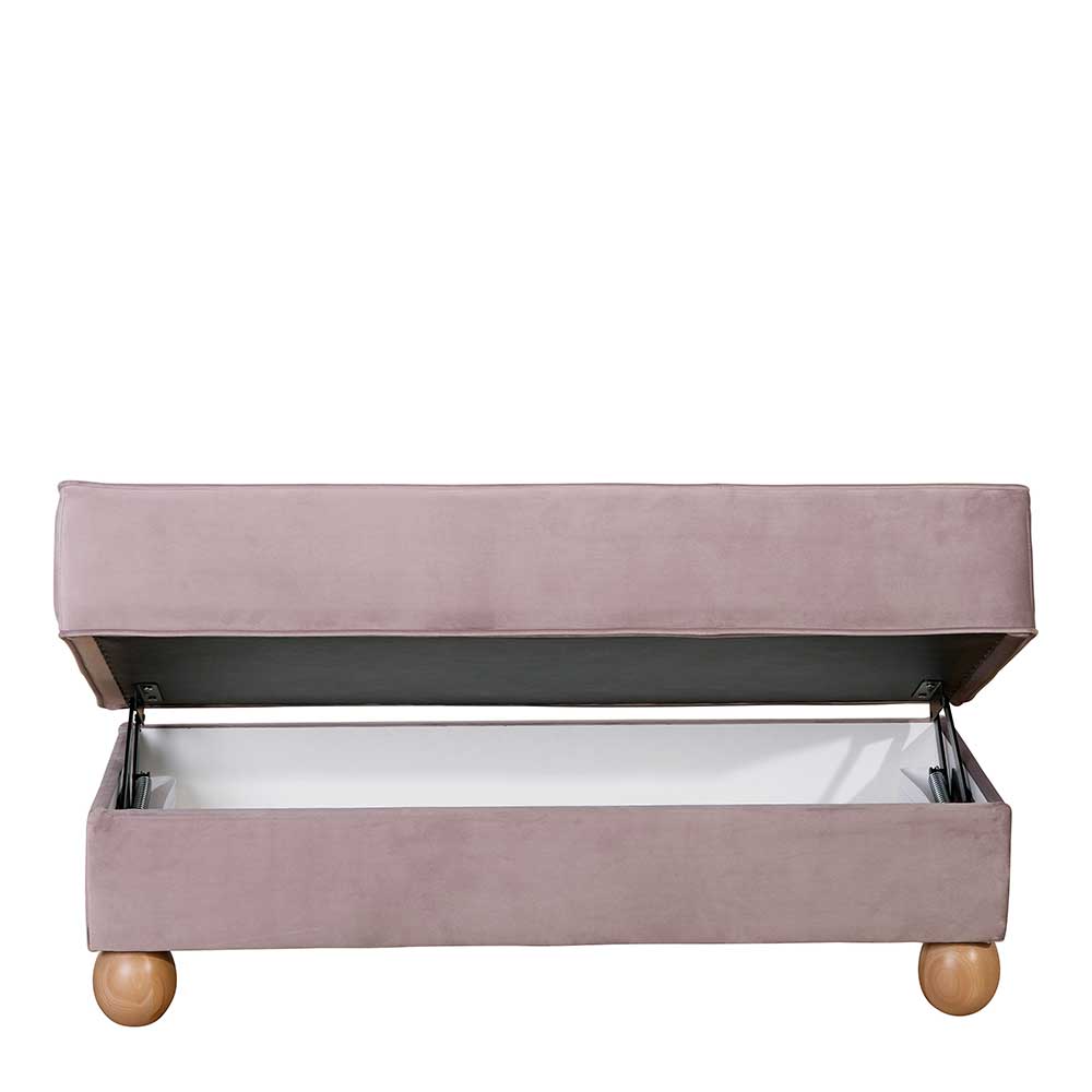 Couchhocker aus Samtvelours in Rosa - Garcia