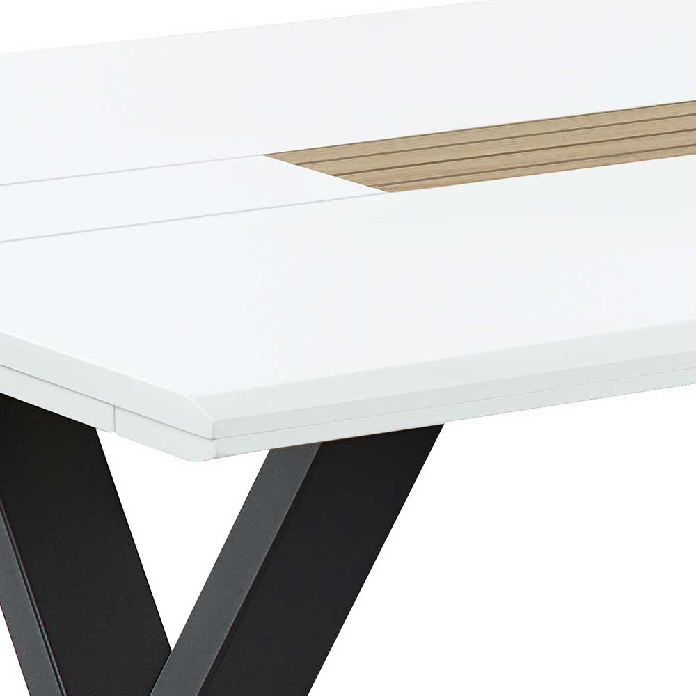 Design Esstisch in Weiß mit Wildeiche - Niam