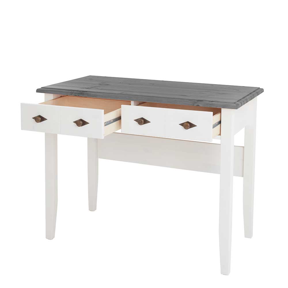 Konsolentisch Schreibtisch in Grau und Weiß - Mirandesca