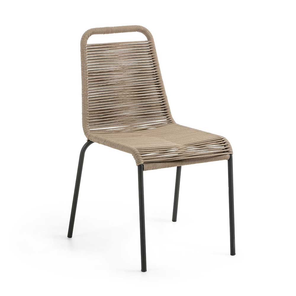 Stuhl aus Kordelgeflecht in Hellbraun - Fedora (4er Set)