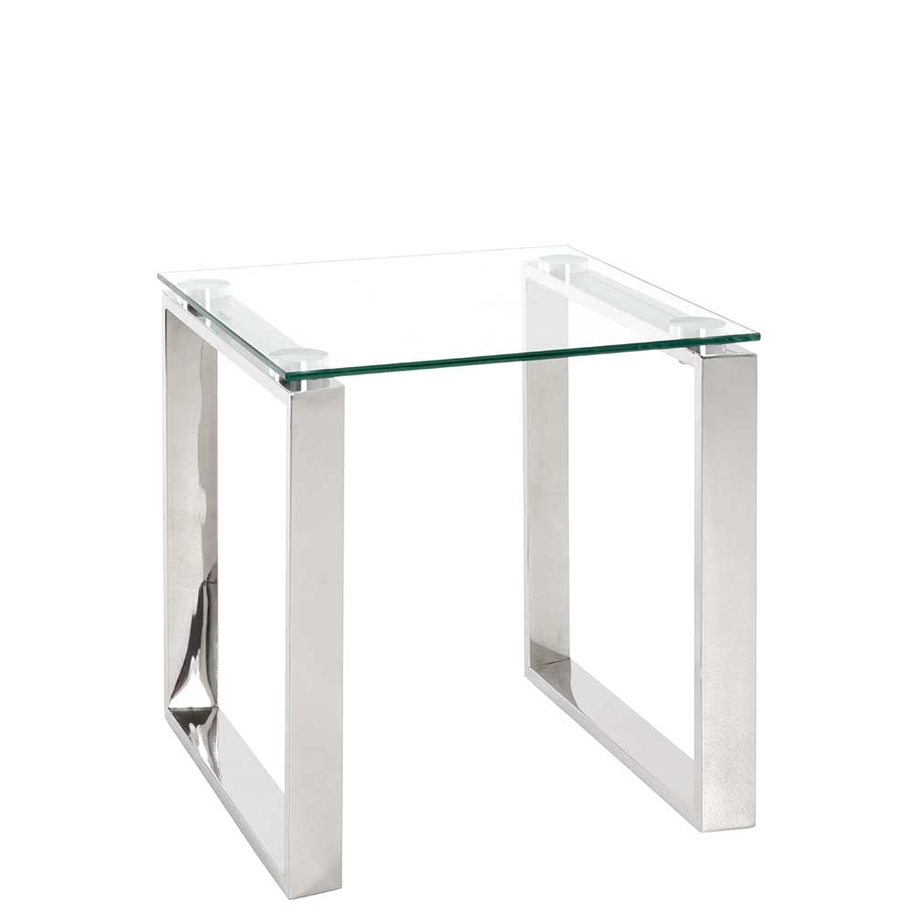 Eleganter Glas Beistelltisch 42x45x42 cm - Viesta