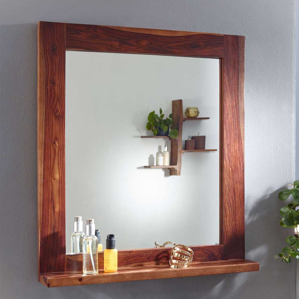 Holzspiegel mit Ablage - 68x78x13 cm - Riosino
