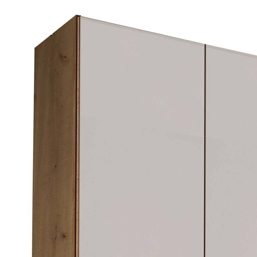 5-türiger Kleiderschrank mit Glas in Weiß - Crucav