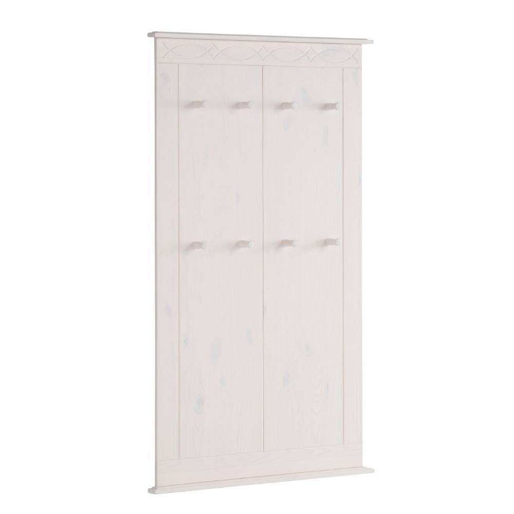 Kiefernholz Wandgarderobe in Weiß - Viorica
