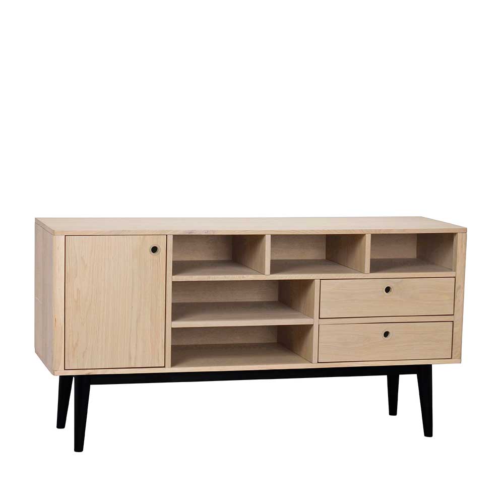 Offenes Retro Sideboard Jumeco in Holz White Wash