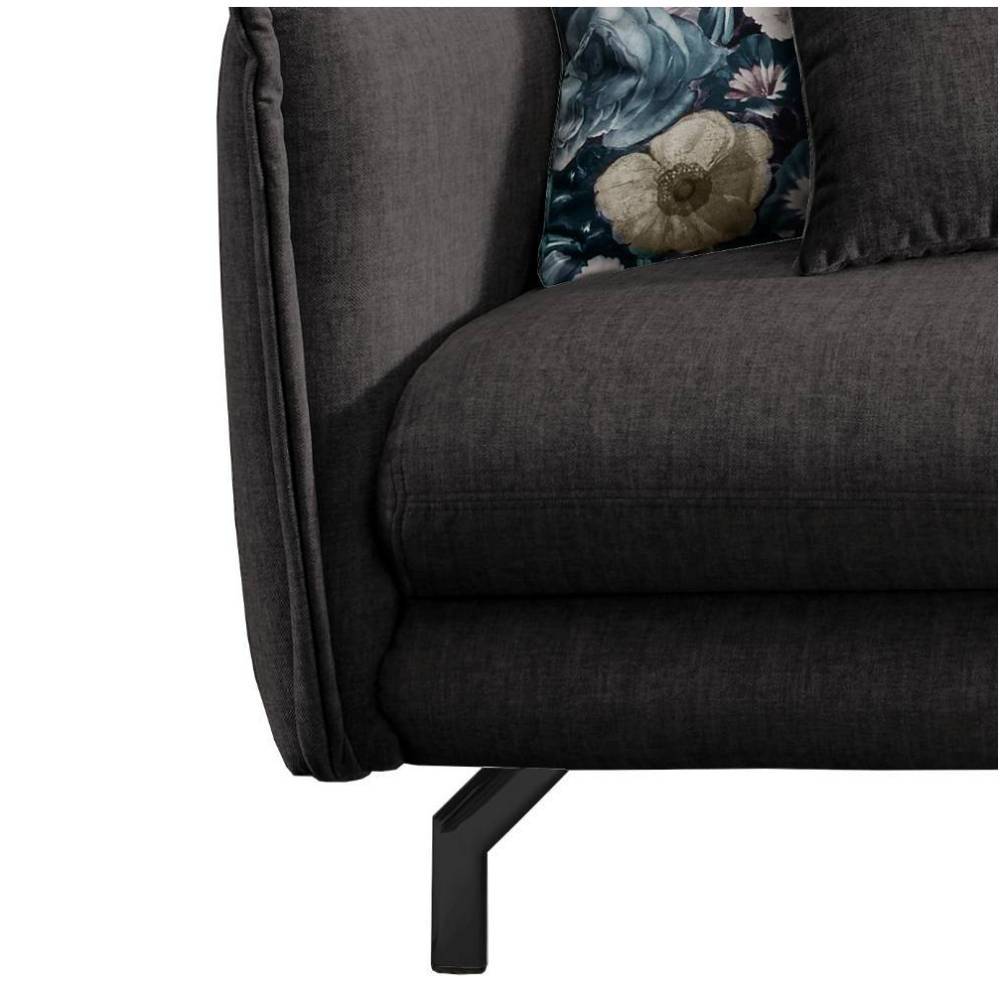 Ecksofa in Anthrazit Stoffbezug - Imdyano