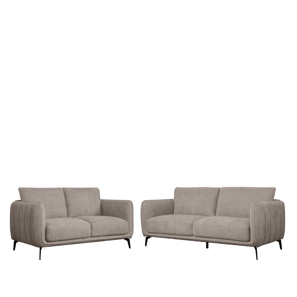 Federkernsofa in Beige Stoffbezug - Ordinia