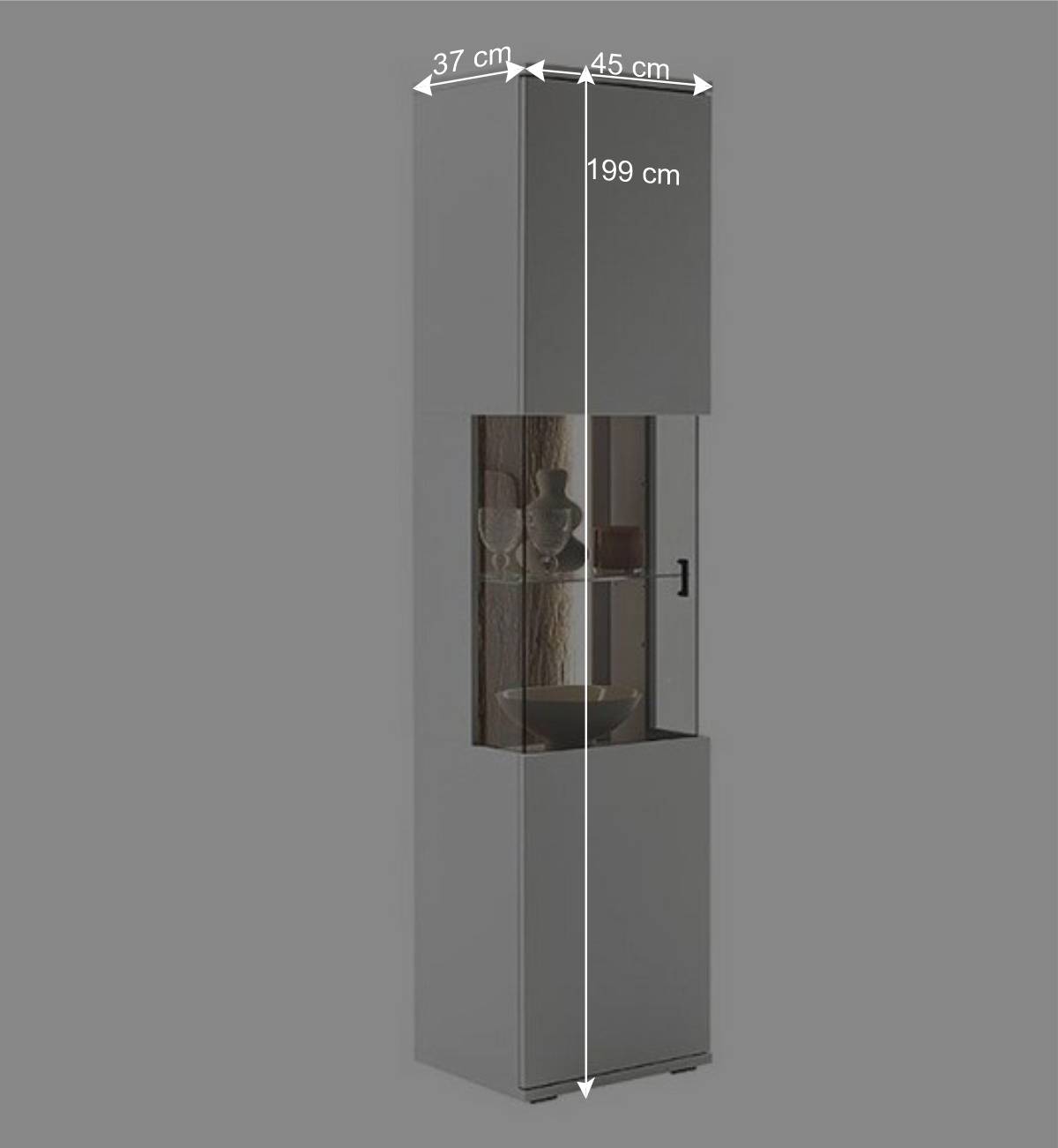 TV Lowboard & Vitrine & Wandboard Set - Apulco (dreiteilig)