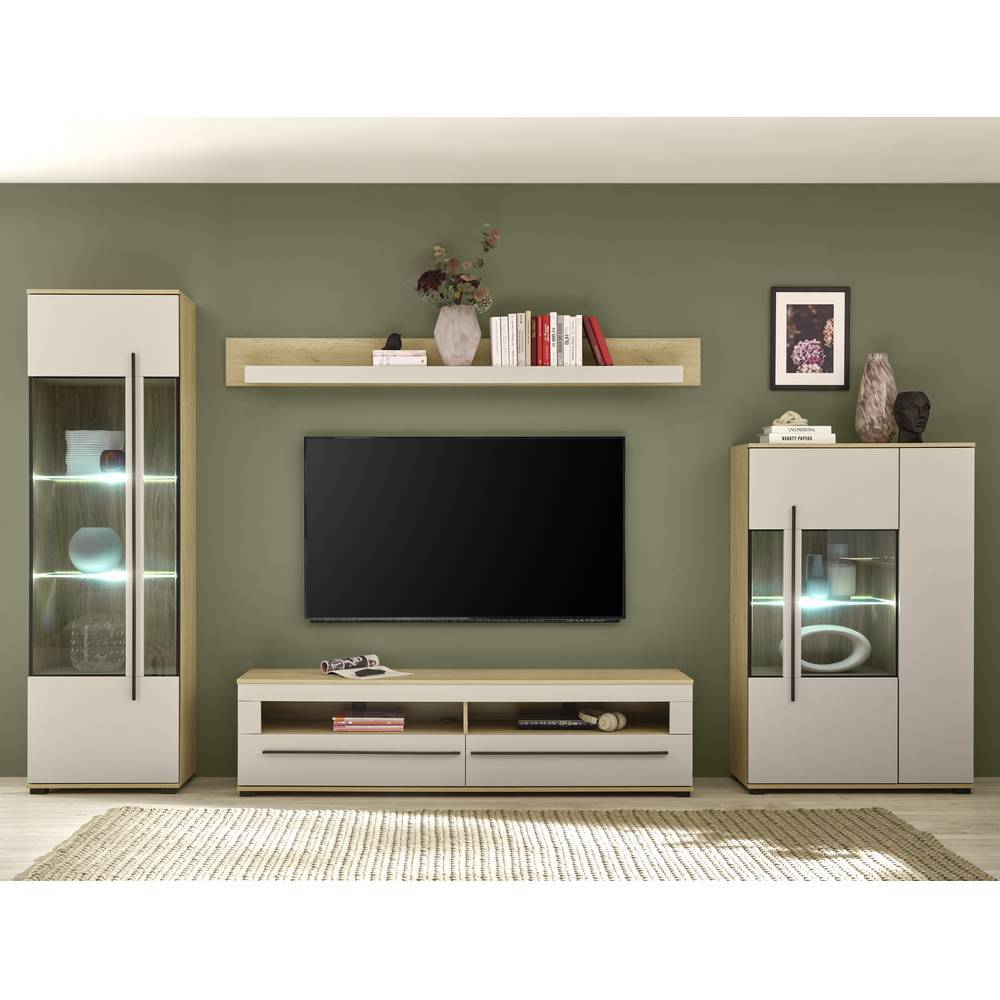Wohnwand Möbelset modern - Raisa (vierteilig)