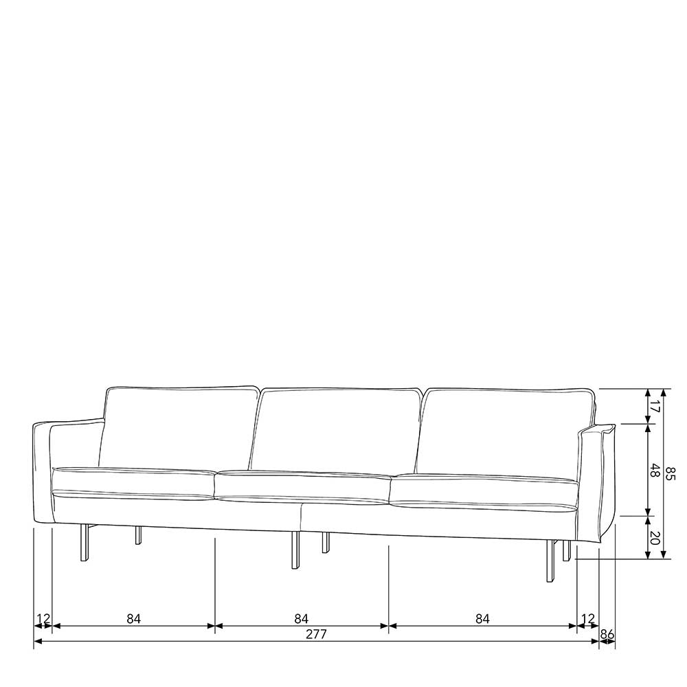 3-Sitzer Couch mit Samtbezug Museo in Taupe
