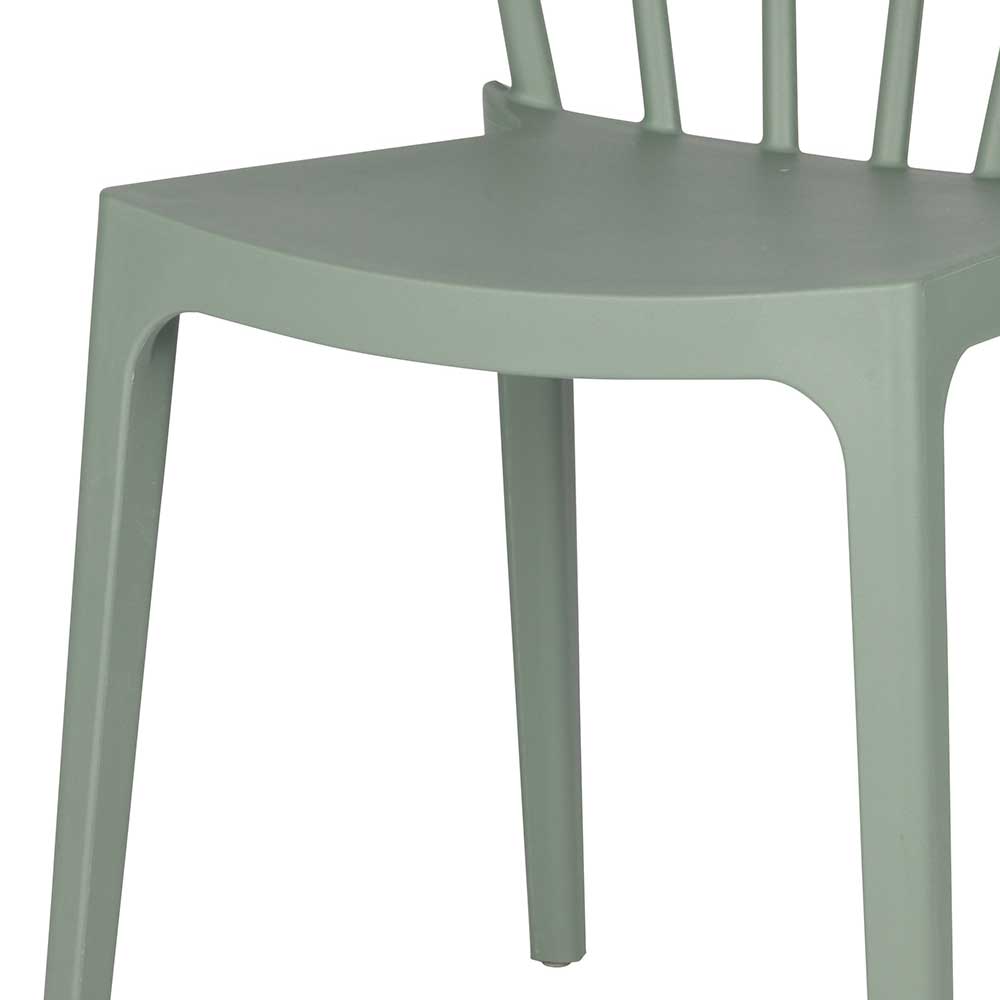 Design Kunststoff Stuhl in Hellgrün - Dave (2er Set)
