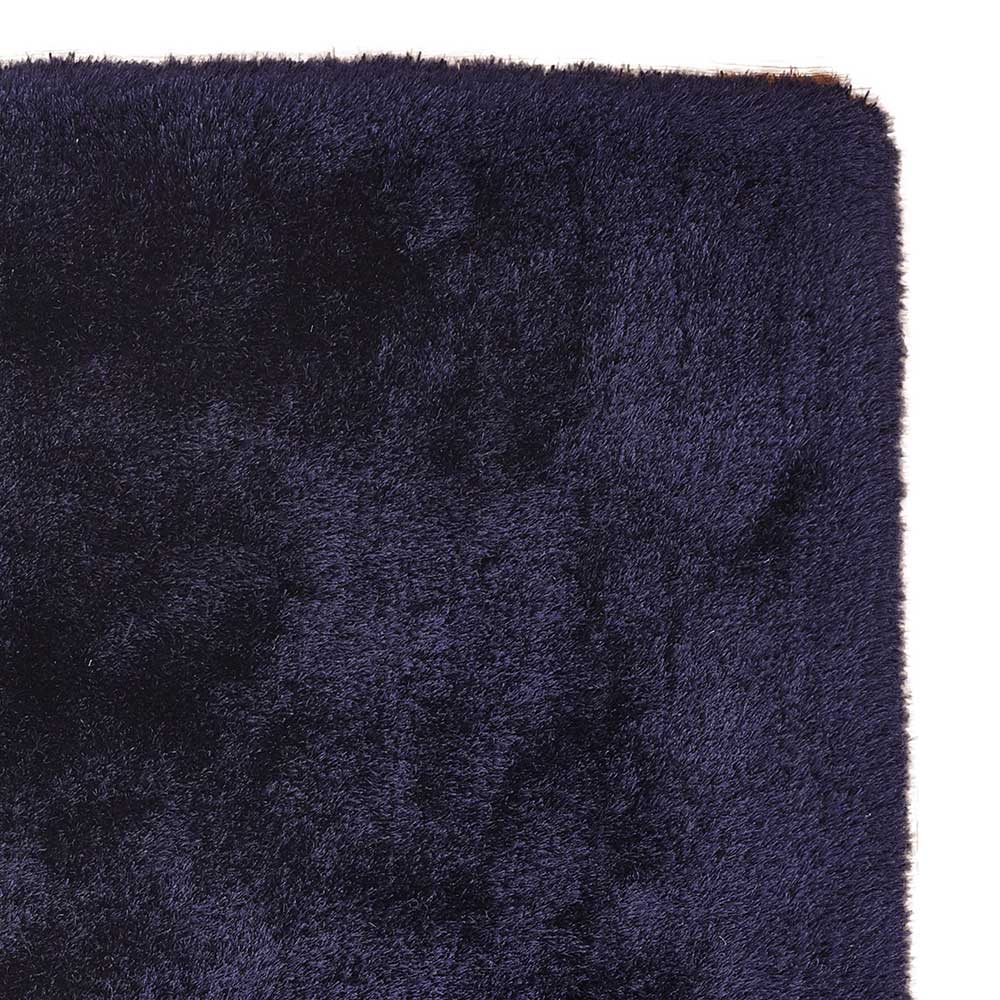 Blauer Teppich mit 8 cm Hochflor - Vynna