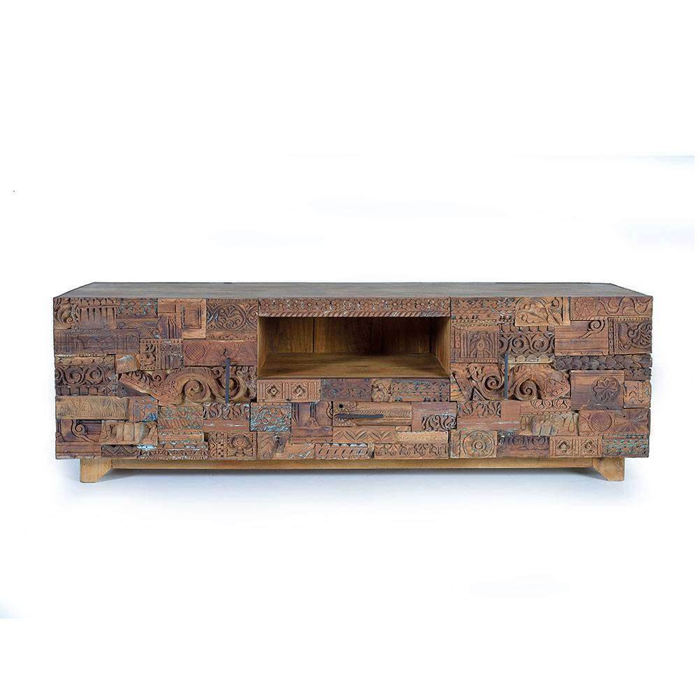 Design TV-Lowboard aus Mangoholz rustikal - Lacid