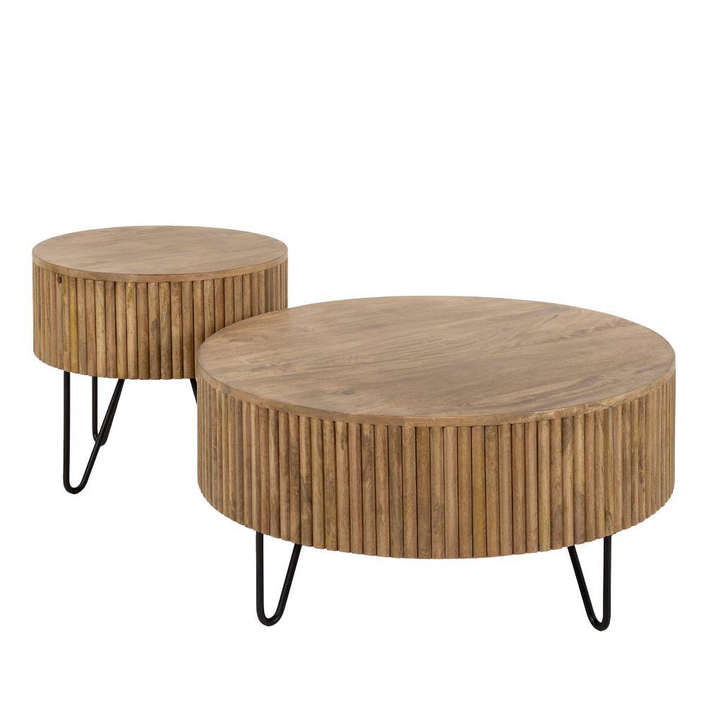 Couchtisch Duo aus Mangoholz - Alde (zweiteilig)