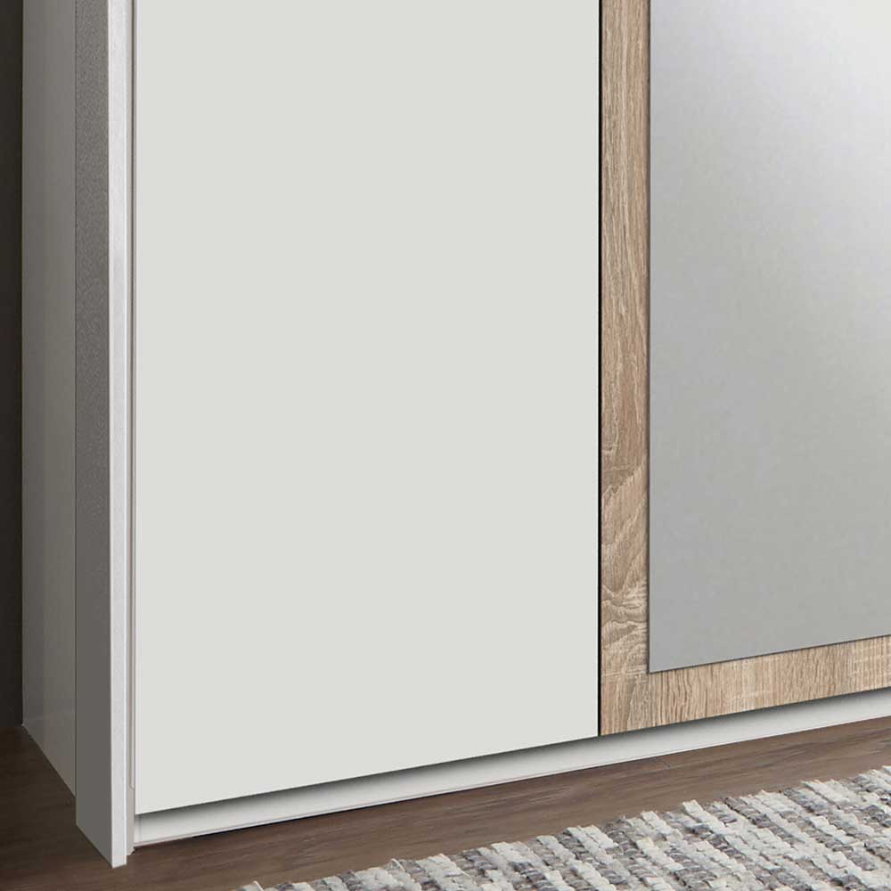 Kleiderschrank in Eiche Sägerau NB & Weiß - Veladrano