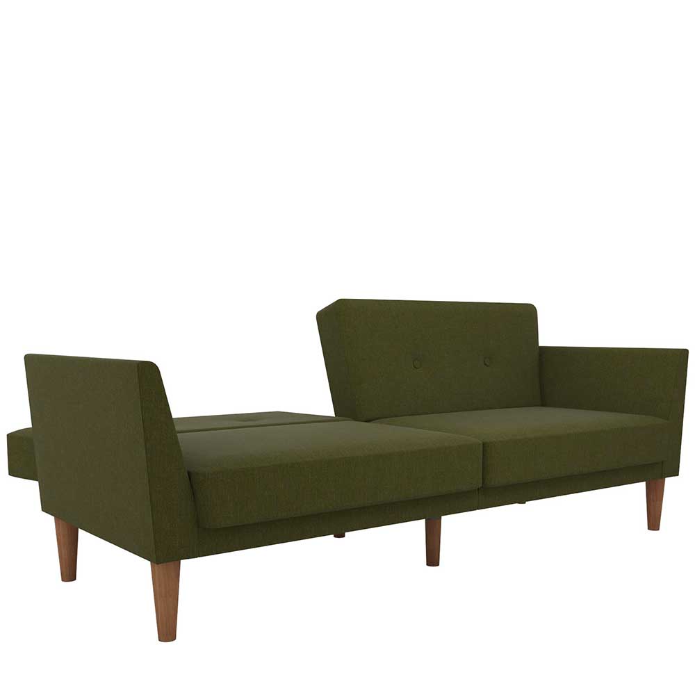 Sofa mit Bettfunktion in Oliv Grün - Limkel