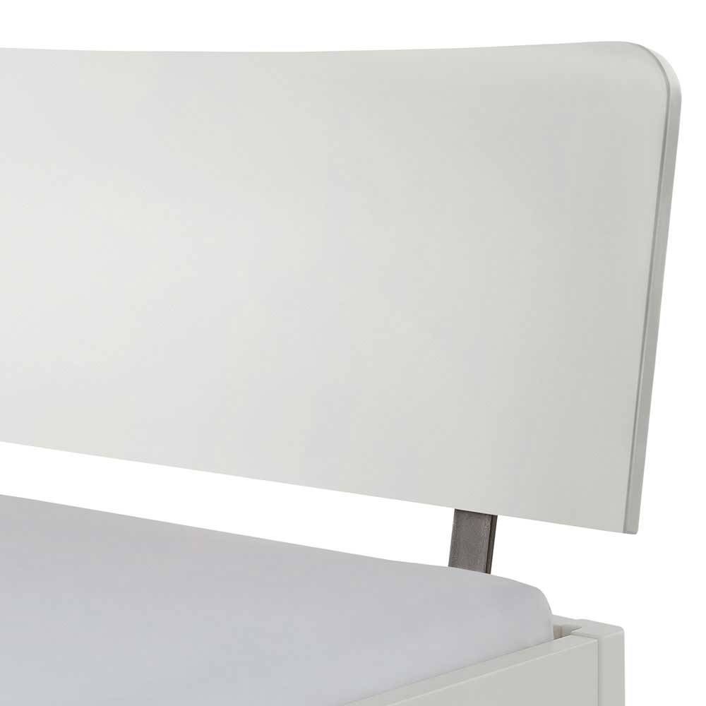 Weißes Bett in 140x200 aus Buche massiv - Senore