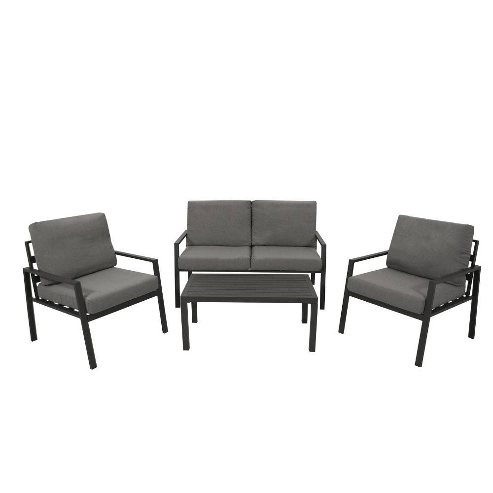 Outdoor-Lounge Set aus Aluminium - Zebrano (vierteilig)
