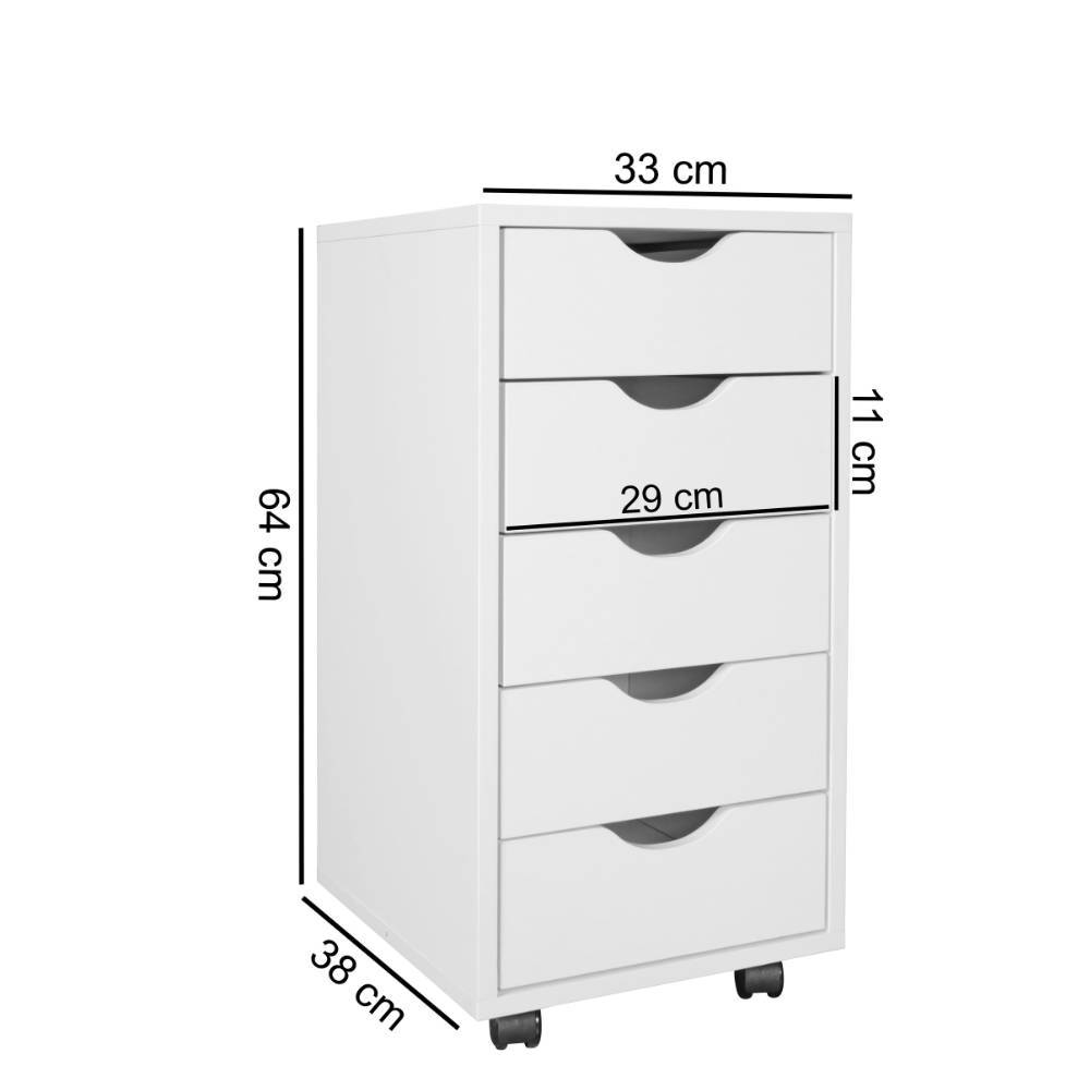 Schreibtisch Rollcontainer in Weiß - Halvona