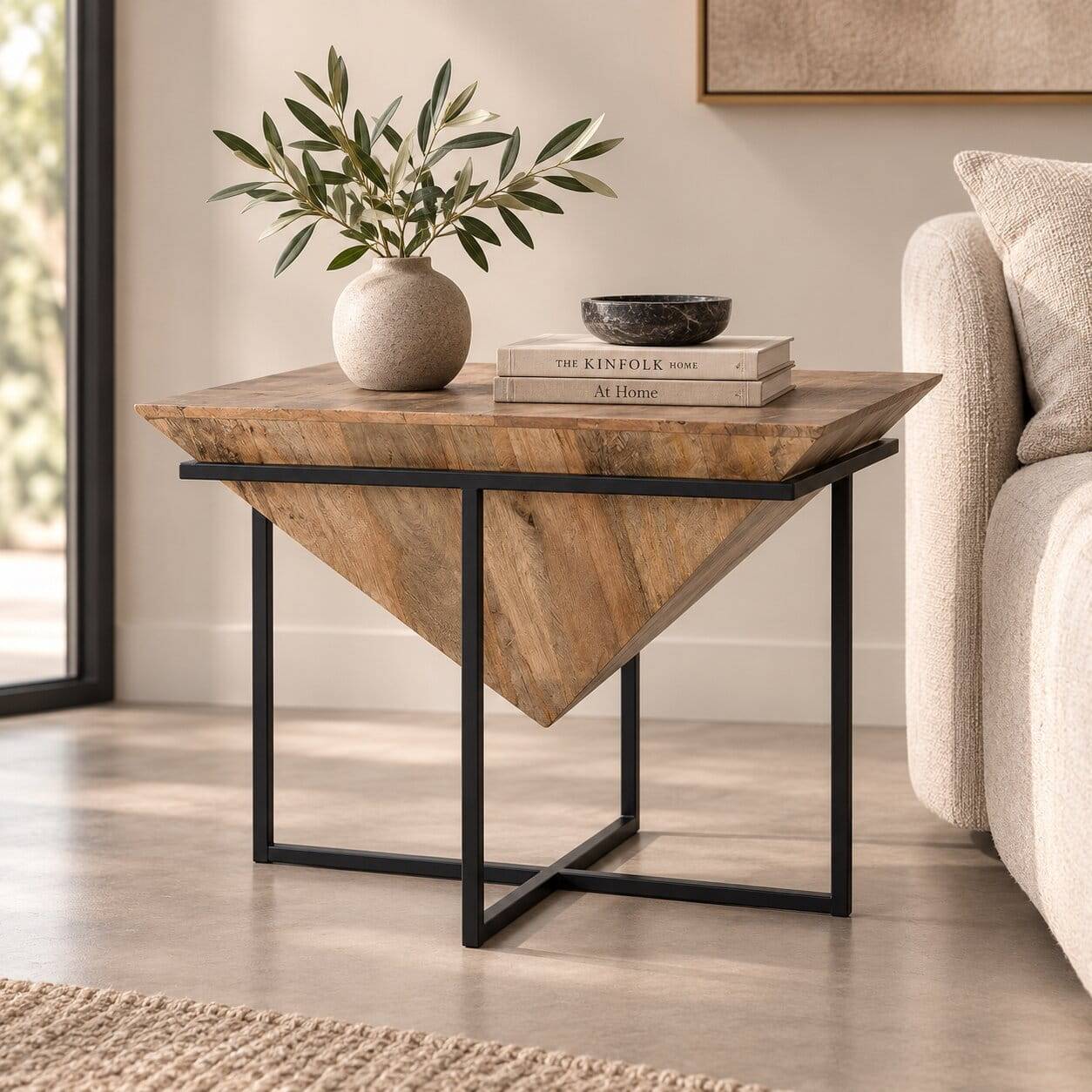 Design-Couchtisch aus Mangobaum Massivholz - Rovakis