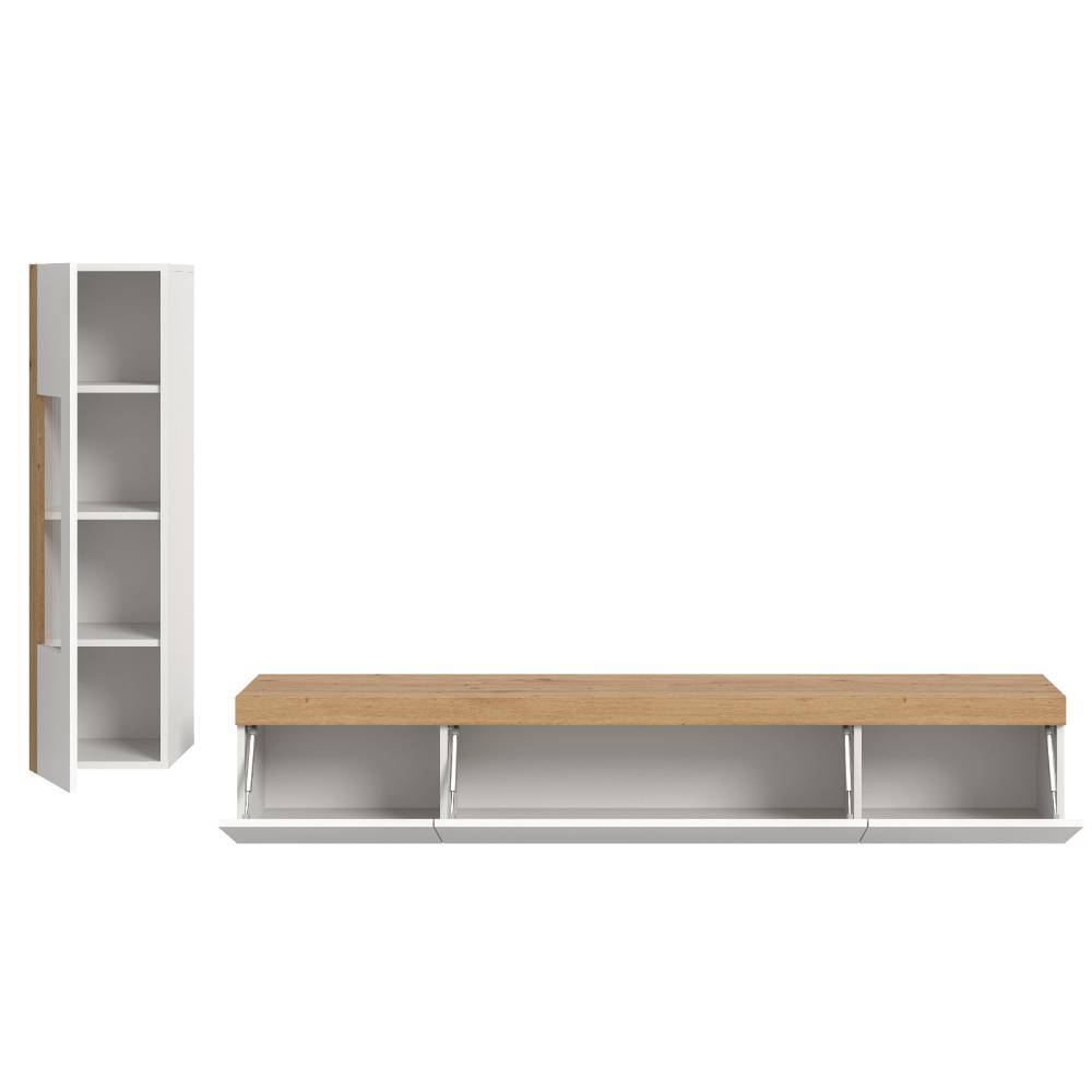 TV Board und Vitrine Set - Ravaro (zweiteilig)
