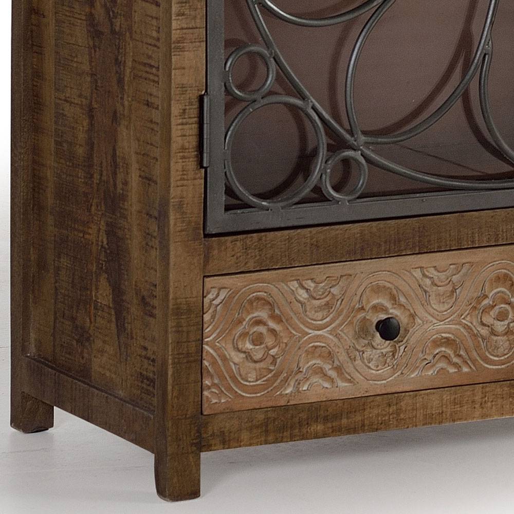 Design Highboard mit Glas Metalltüren - Everton