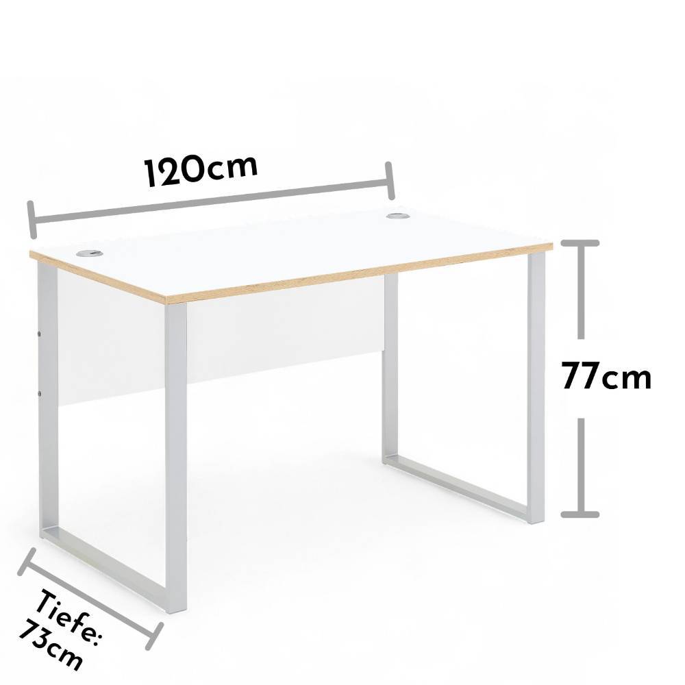120x73cm Schreibtisch in Weiß - Anesto
