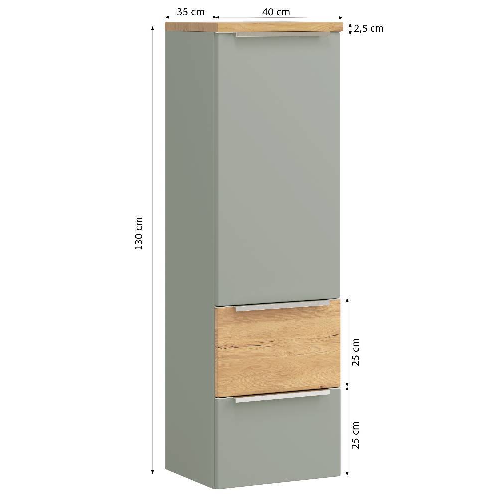 Hängender Bad-Midischrank in Graugrün - Malivtros