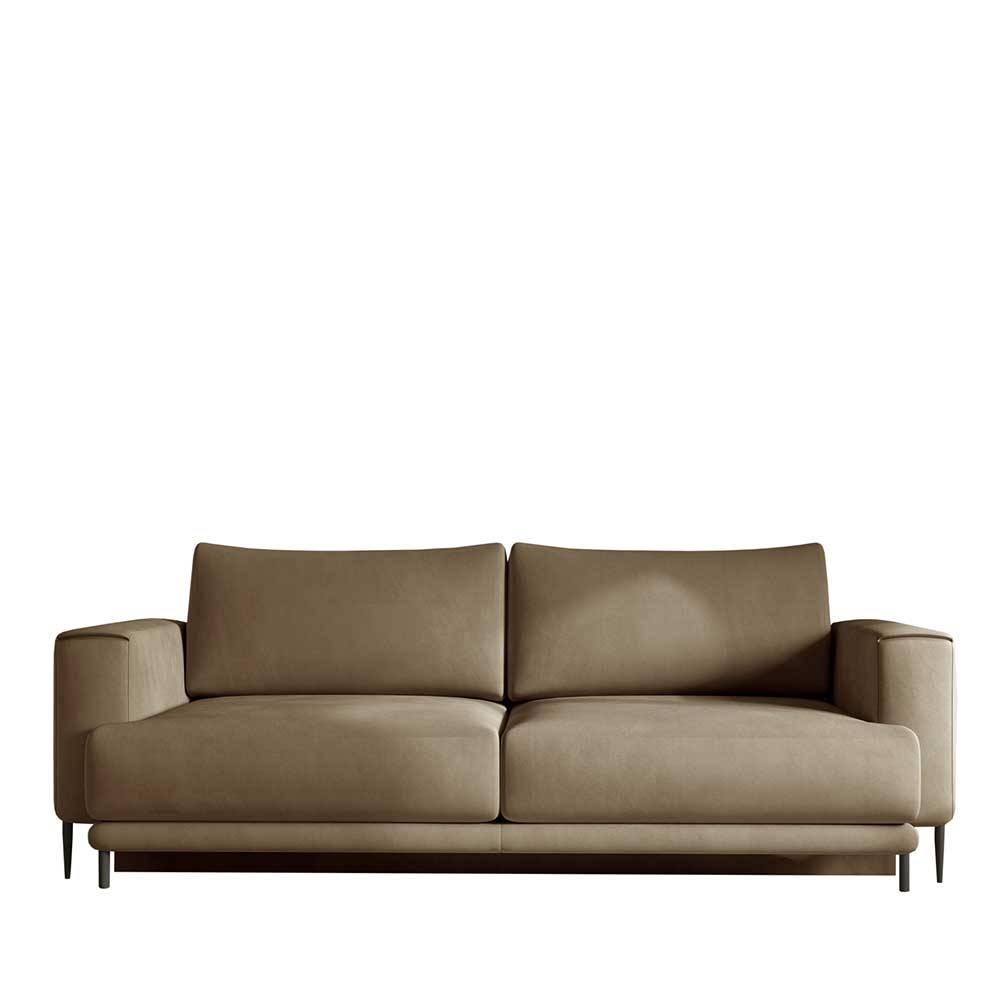 Funktionssofa in Beige Veloursbezug - Jamaica