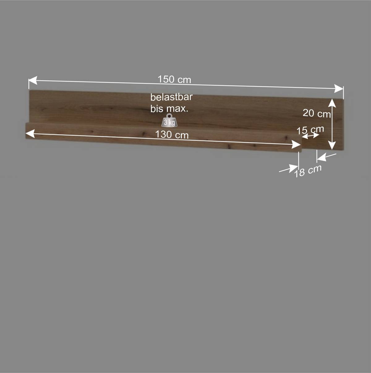 Eicheoptik Wohnzimmermöbel Set - Brocus (vierteilig)