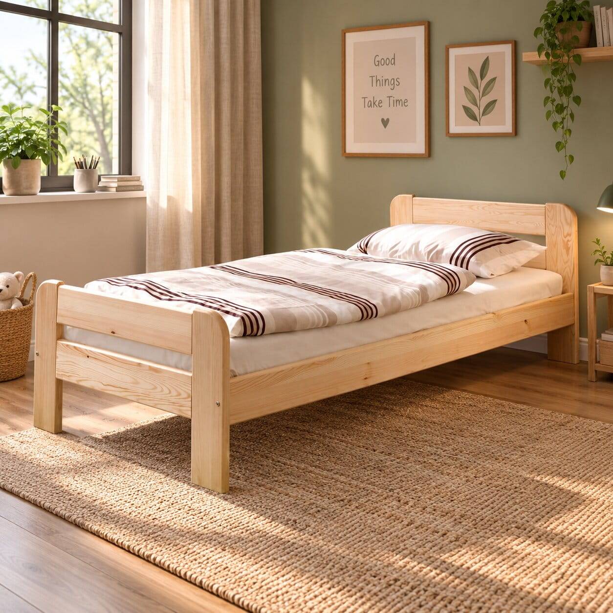 Bett Fascinoso aus Kiefer Massivholz