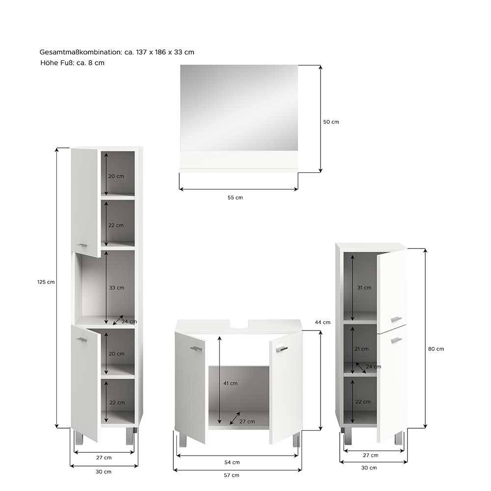 Badeinrichtung Möbelset modern - Harmone (vierteilig)