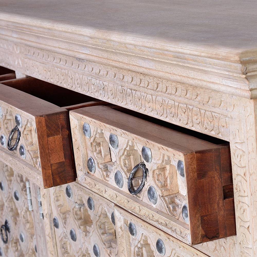 Vintage Design Sideboard in White Wash - Uladan