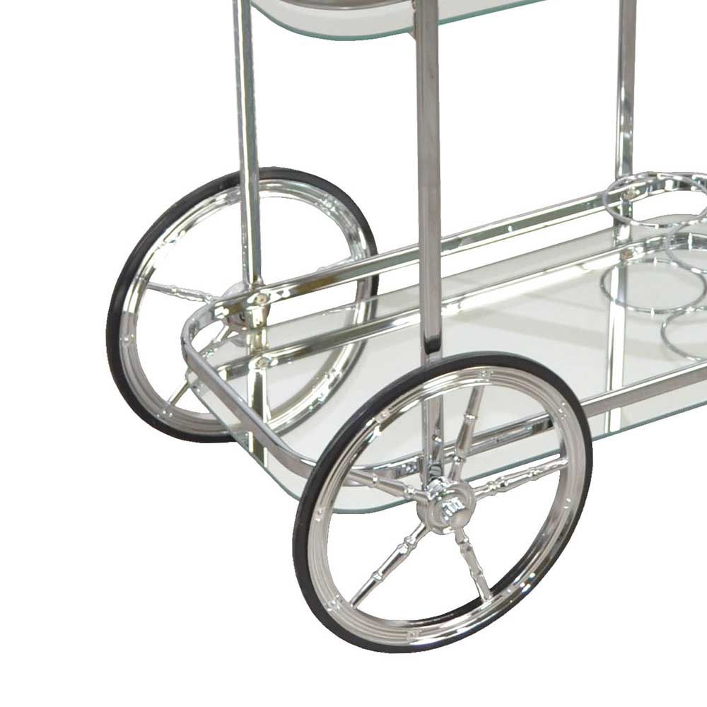 Klassischer Servierwagen in Glas & Chrom - Felzon