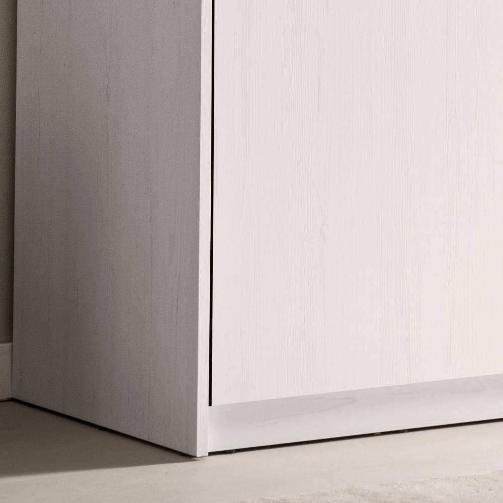 3-türiger Kleiderschrank in Holzoptik Pinie Weiß - Balteas