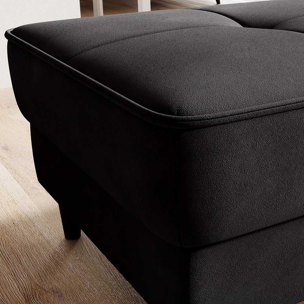 Stoffhocker mit Truhe in Schwarzgrau - Malchas