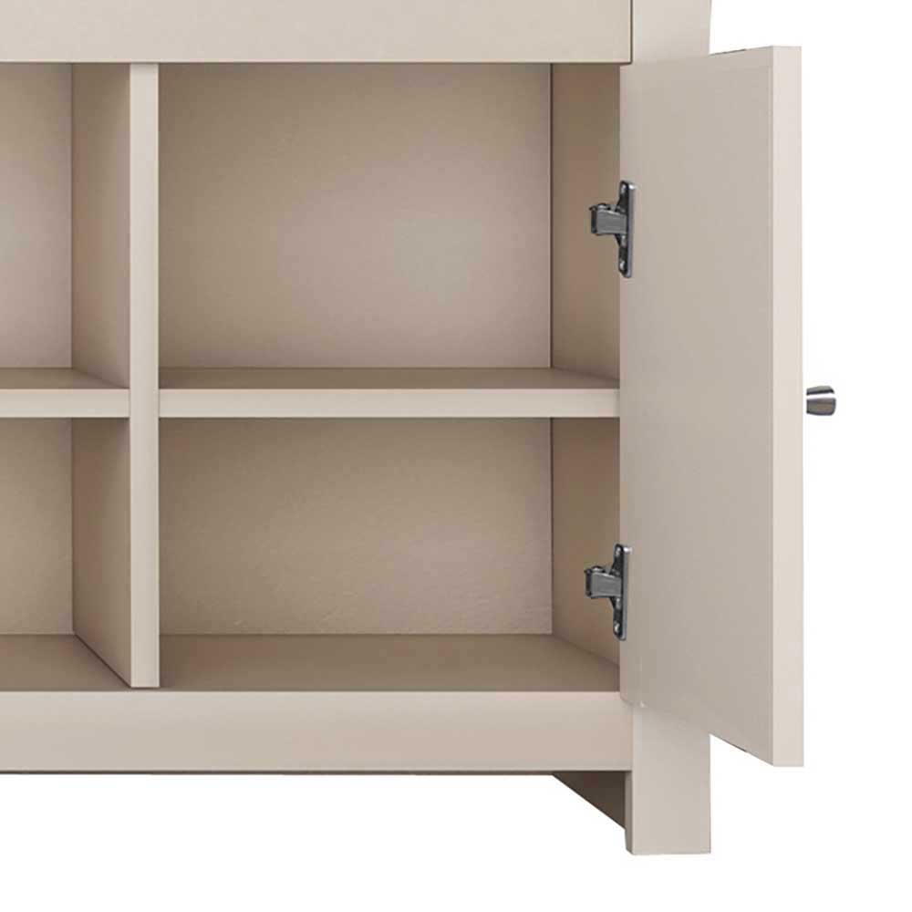 TV Board in Cremeweiß mit Eiche - Langoona