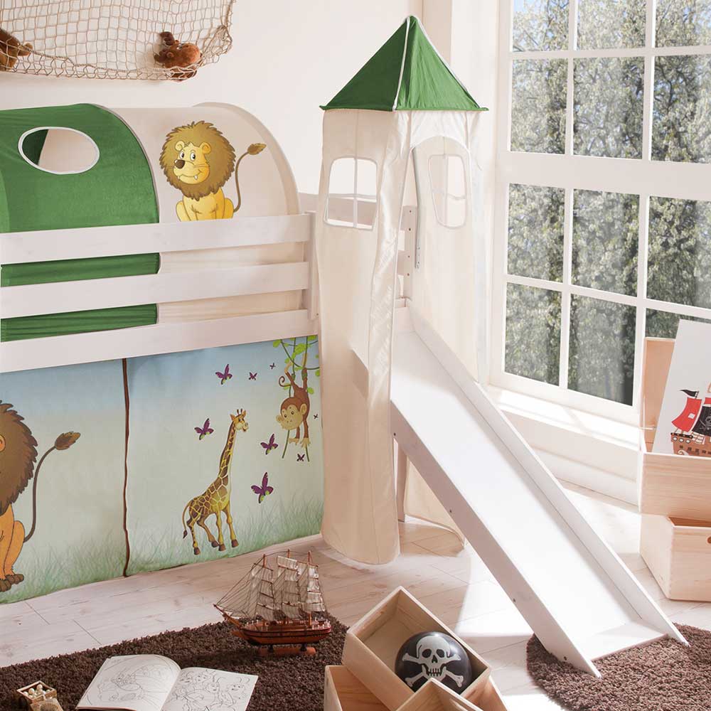 Kinderzimmer Safari Hochbett mit Rutsche - Zaruto