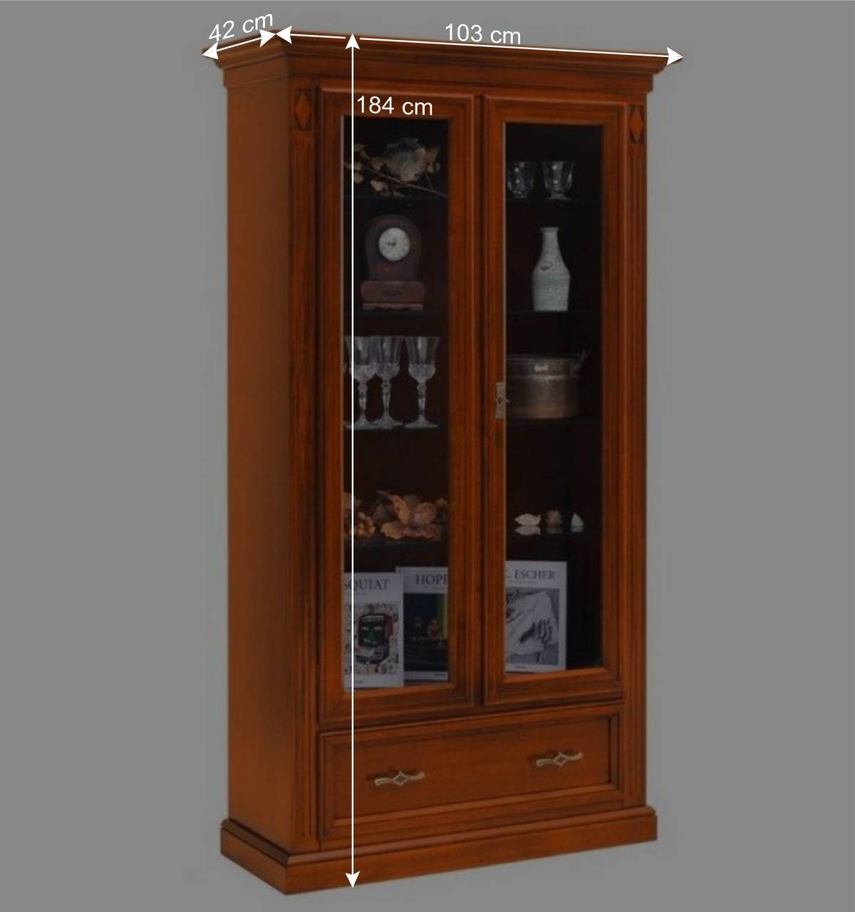 Vitrinenschrank in Kirschbaumfarben - Manukau