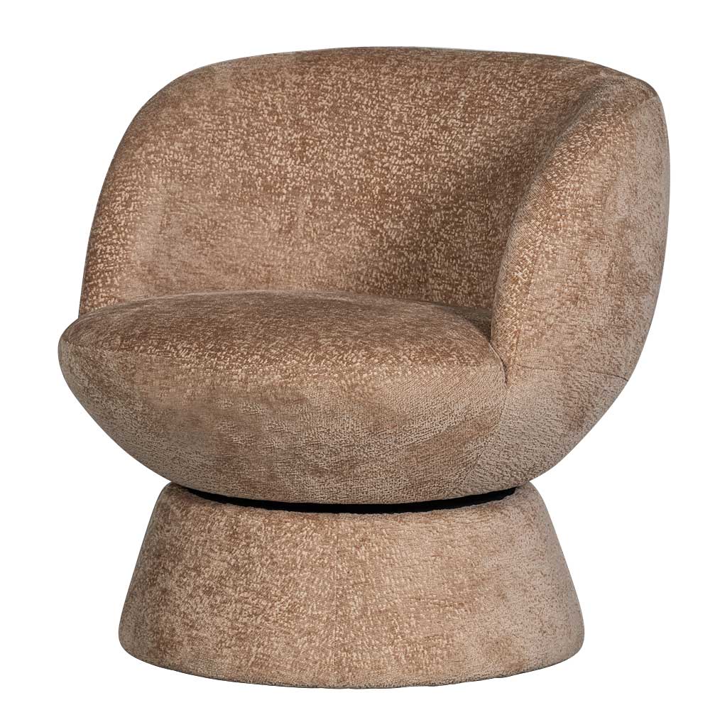 Drehbarer Sessel mit Chenille Bezug in Beige - Lescalier