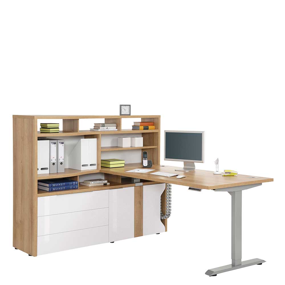 Schreibtisch mit großem Seitenschrank - Dievus I (zweiteilig)