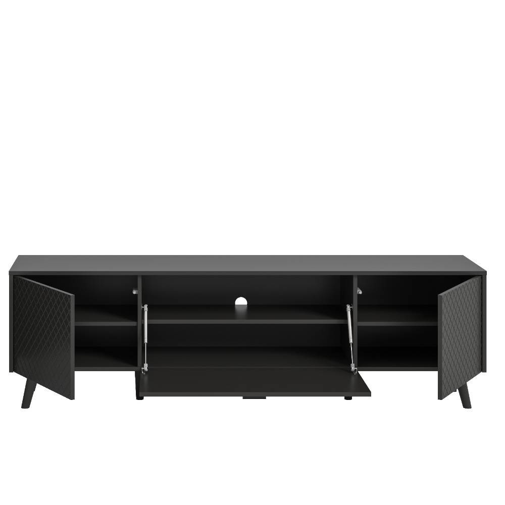 Modernes TV-Lowboard in Mattgrau - Adrionata
