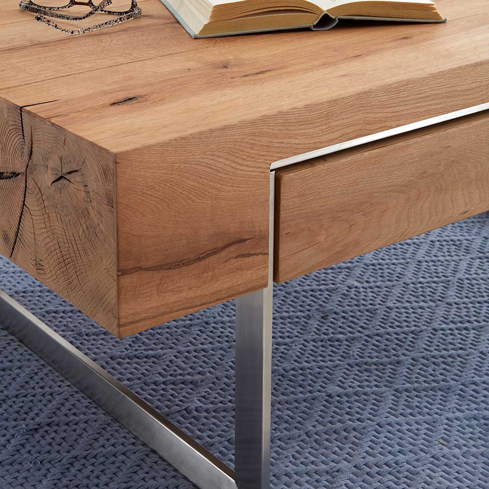 Design Wohnzimmer Tisch mit Asteiche Furnier   Krispan