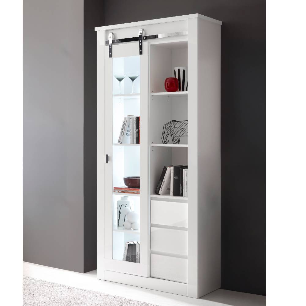 Designvitrine mit einer Schiebetür mit Glas - Memphys