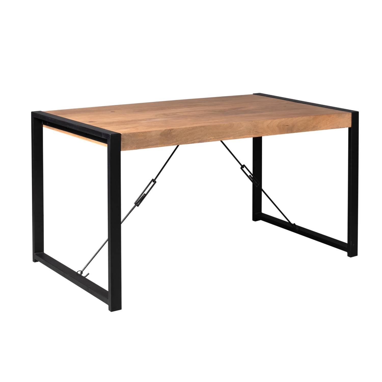 Rechteckiger Holztisch mit schwarzem Strebengestell für das Esszimmer – Ceria