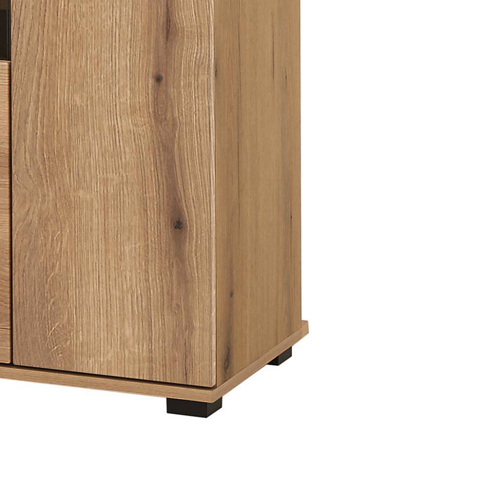 Highboard Vitrine in Eiche Dekor - Brocus