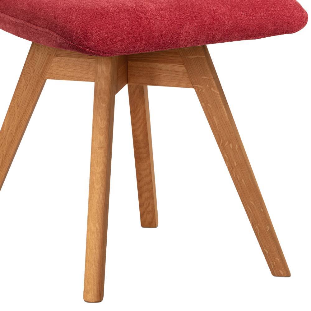 Esstisch-Drehstühle in Rot Flockstoff - Ernestyn (2er Set)